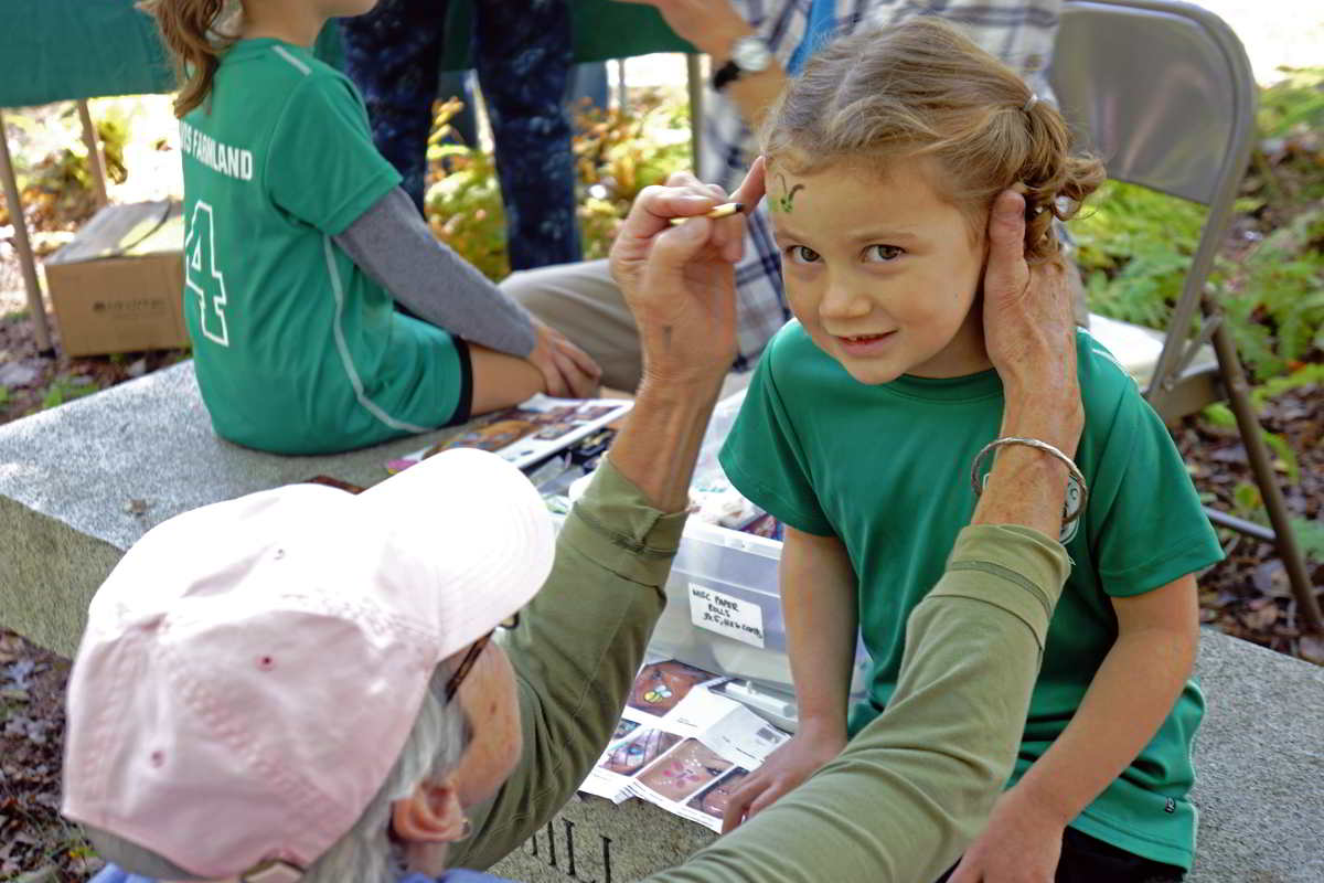 girl getting her face painted at springdale mill celebration