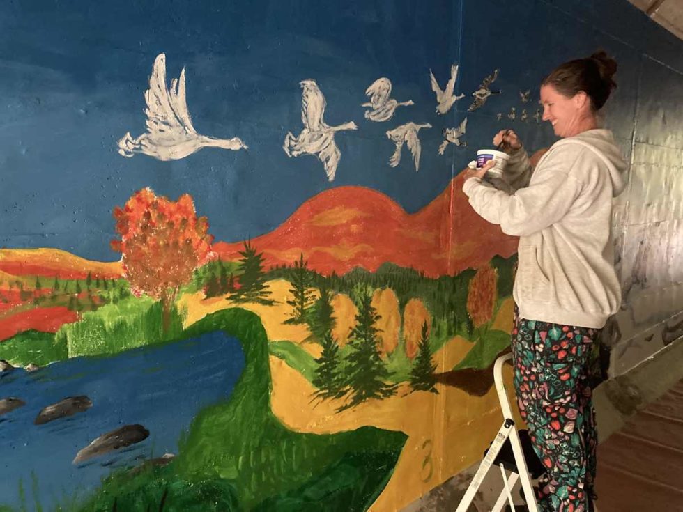 Mural Painted in Charnock Hill Tunnel Wachusett Greenways