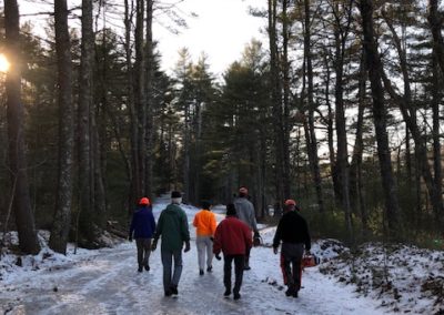 trailwork volunteers walking down the railtrail after helping to clear trees no.2 02-22-2020